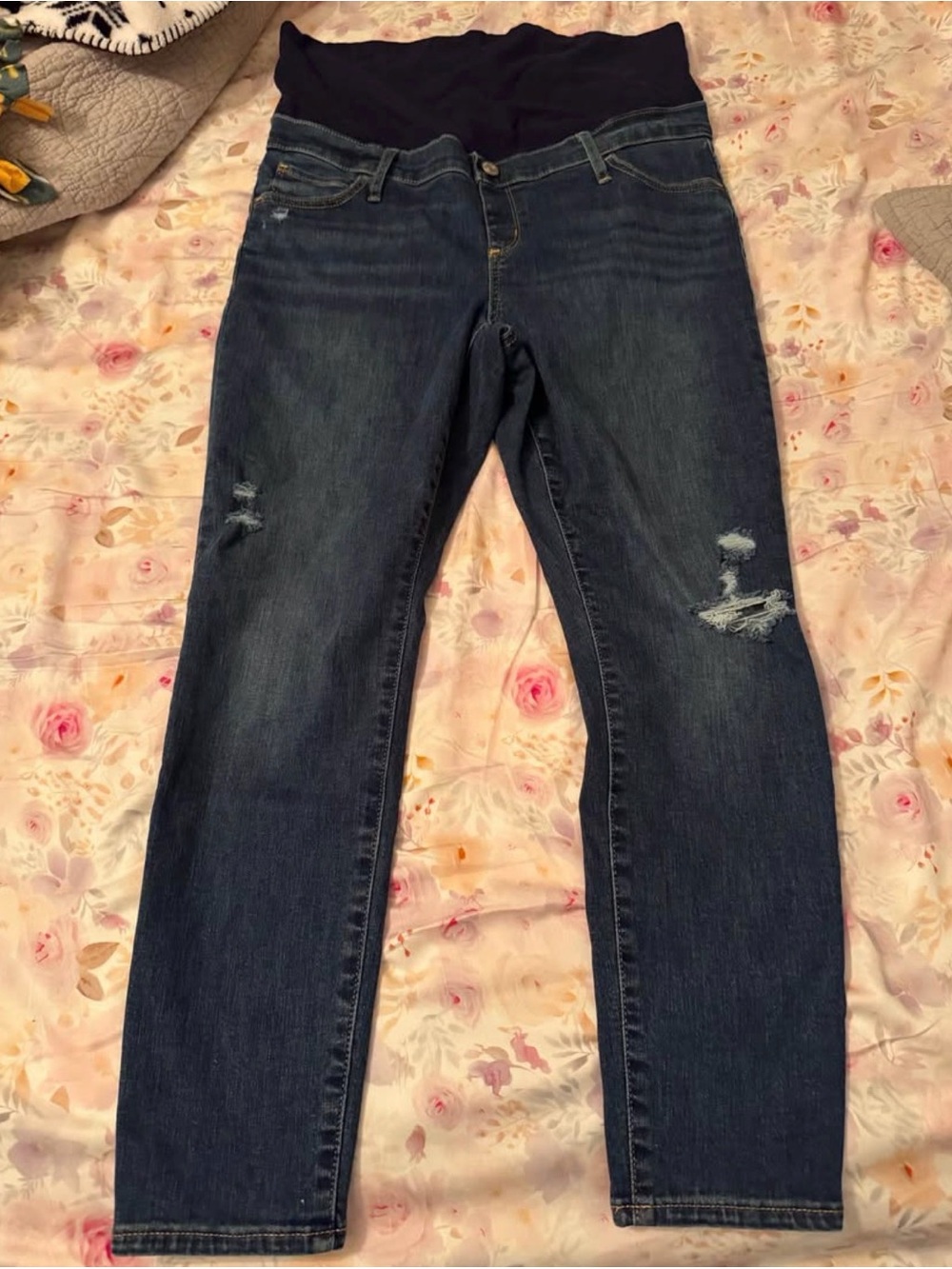 GAP Maternity Dark Blue Stretch Waist Skinny Jeans